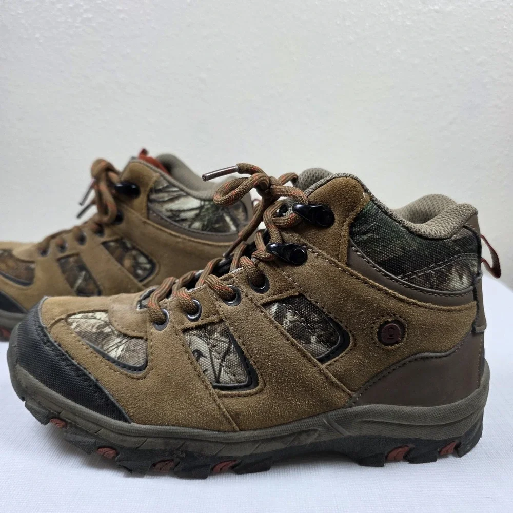 Coleman Griz Jr. Hiker Outdoor‎ Shoes Kids Boys 4M Brown Leather/Camo Gorpcore